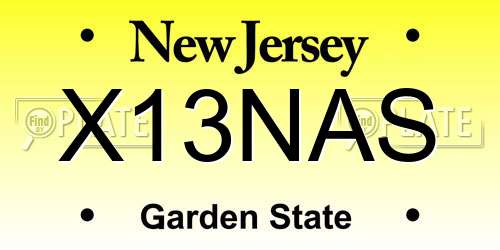 X13NAS New Jersey License Plate
