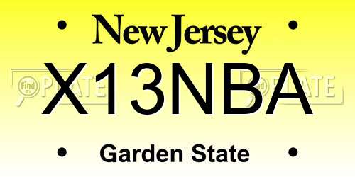 X13NBA New Jersey License Plate