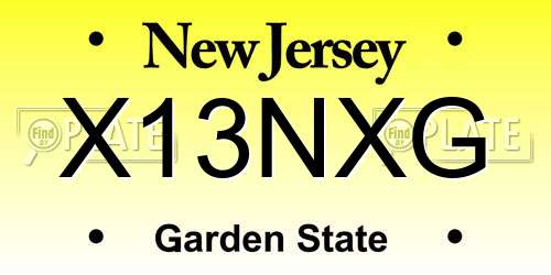 X13NXG New Jersey License Plate