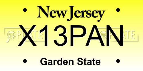 X13PAN New Jersey License Plate