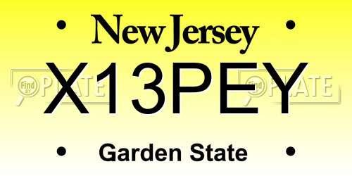 X13PEY New Jersey License Plate