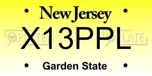 X13PPL New Jersey License Plate