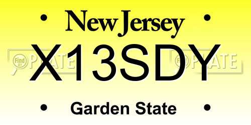X13SDY New Jersey License Plate