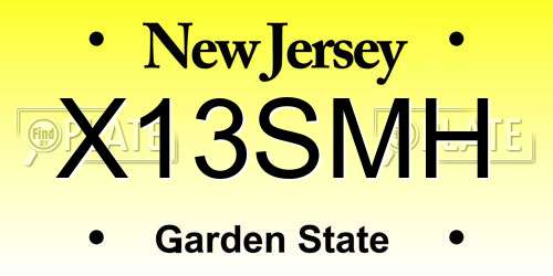 X13SMH New Jersey License Plate
