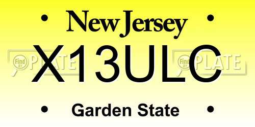 X13ULC New Jersey License Plate