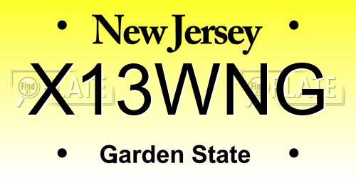 X13WNG New Jersey License Plate