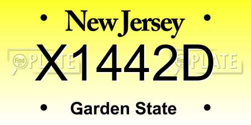 X1442D New Jersey License Plate
