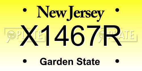 X1467R New Jersey License Plate