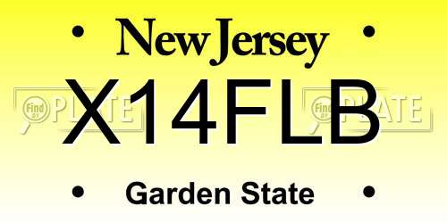 X14FLB New Jersey License Plate