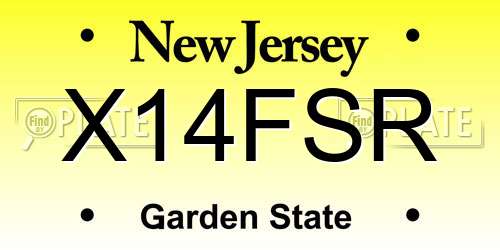 X14FSR New Jersey License Plate