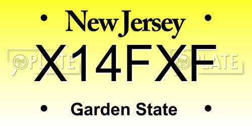 X14FXF New Jersey License Plate