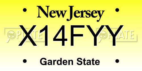 X14FYY New Jersey License Plate