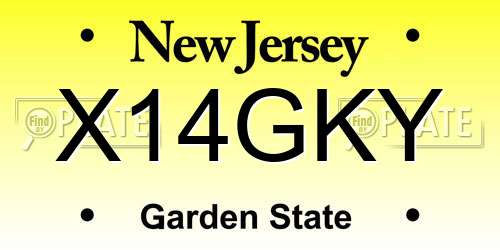 X14GKY New Jersey License Plate