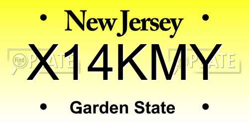 X14KMY New Jersey License Plate