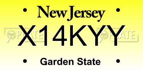 X14KYY New Jersey License Plate