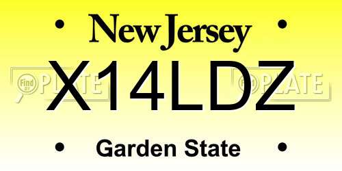 X14LDZ New Jersey License Plate