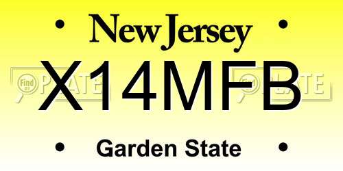 X14MFB New Jersey License Plate
