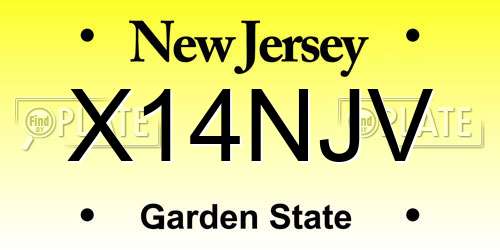 X14NJV New Jersey License Plate