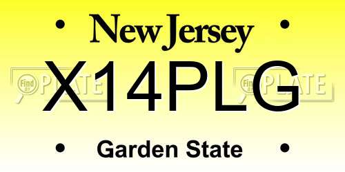X14PLG New Jersey License Plate