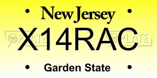 X14RAC New Jersey License Plate