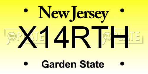 X14RTH New Jersey License Plate