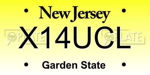 X14UCL New Jersey License Plate