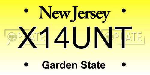 X14UNT New Jersey License Plate