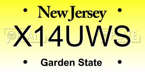 X14UWS New Jersey License Plate