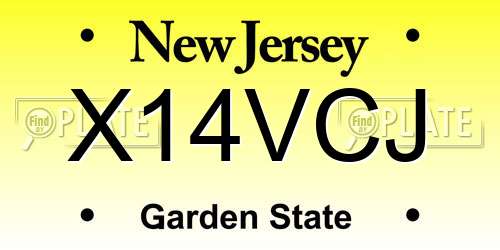 X14VCJ New Jersey License Plate