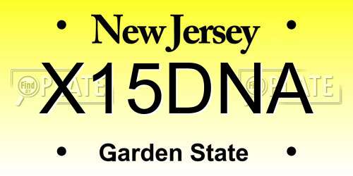 X15DNA New Jersey License Plate