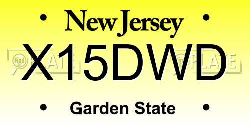 X15DWD New Jersey License Plate