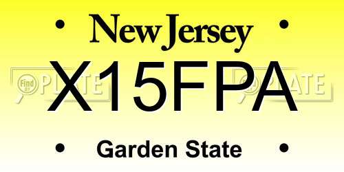 X15FPA New Jersey License Plate