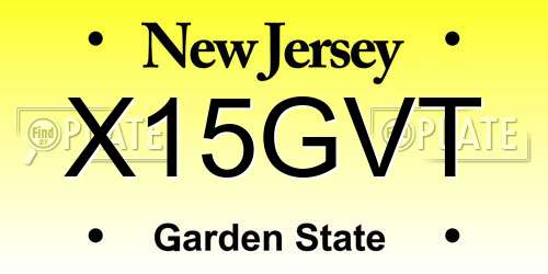X15GVT New Jersey License Plate