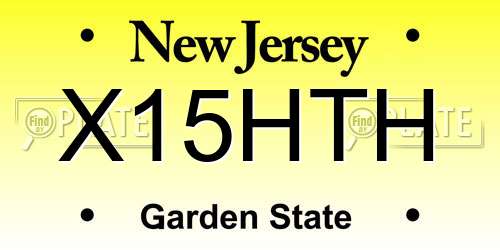 X15HTH New Jersey License Plate