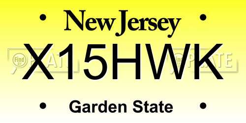 X15HWK New Jersey License Plate