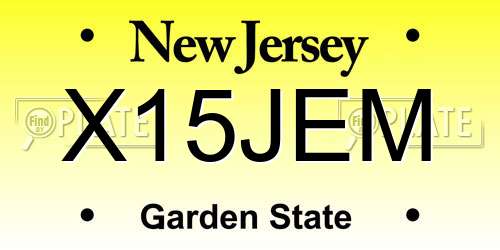 X15JEM New Jersey License Plate