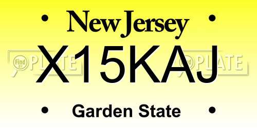 X15KAJ New Jersey License Plate