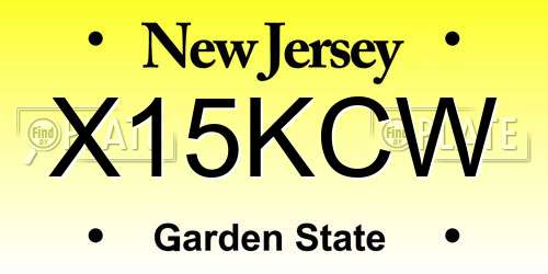 X15KCW New Jersey License Plate