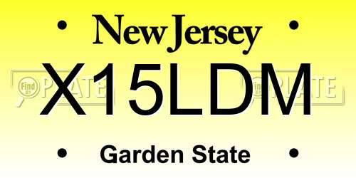 X15LDM New Jersey License Plate