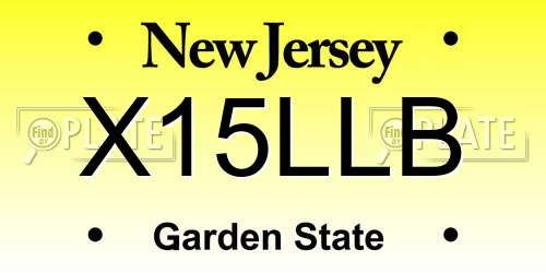 X15LLB New Jersey License Plate
