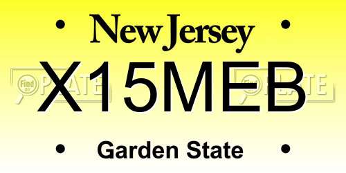 X15MEB New Jersey License Plate