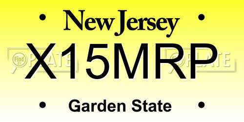 X15MRP New Jersey License Plate