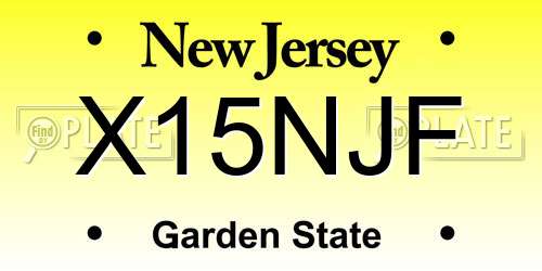 X15NJF New Jersey License Plate