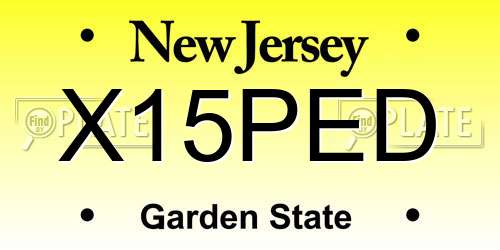 X15PED New Jersey License Plate