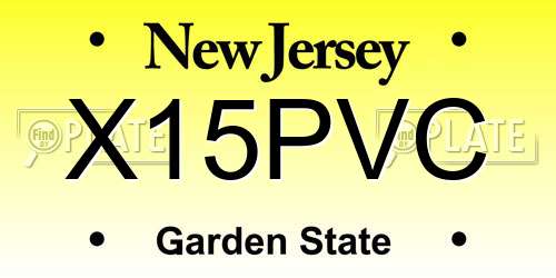 X15PVC New Jersey License Plate