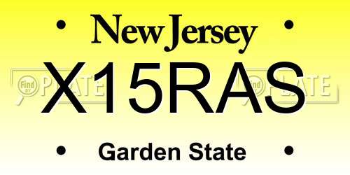X15RAS New Jersey License Plate