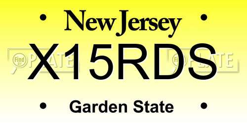 X15RDS New Jersey License Plate