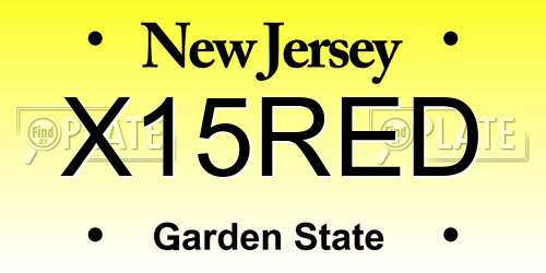 X15RED New Jersey License Plate
