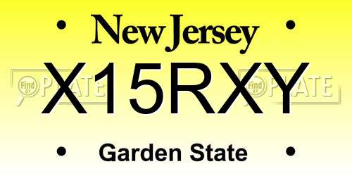 X15RXY New Jersey License Plate