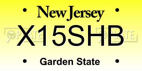 X15SHB New Jersey License Plate
